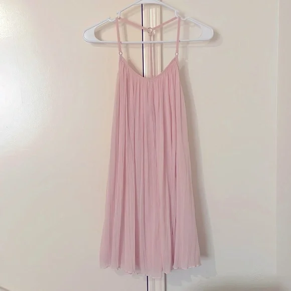 Abercrombie & Fitch | Dresses | Abercrombie Fitch Pink Chiffon Pleated Dress  | Poshmark